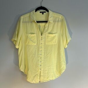 VGUC yellow Velvet Heart blouse size large
